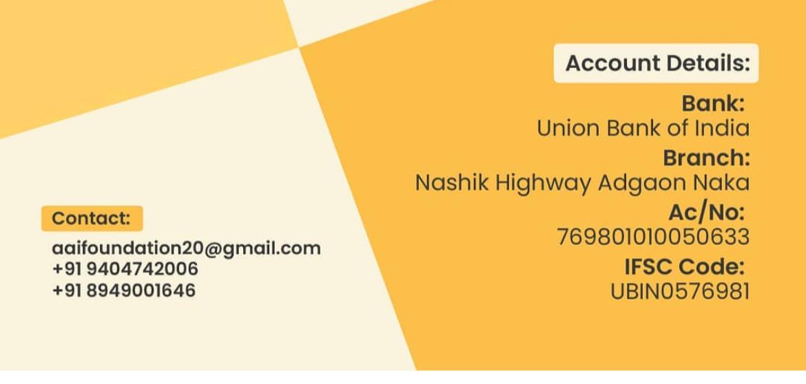 Bank Account Details for Donation